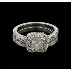 1.50ctw Diamond Wedding Ring Set - 14KT White Gold