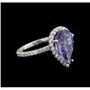 Image 2 : 4.33ct Tanzanite and Diamond Ring - 14KT White Gold
