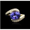 Image 2 : 14KT Yellow Gold 4.49ct Tanzanite and Diamond Ring