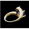 Image 3 : 14KT Yellow Gold 4.49ct Tanzanite and Diamond Ring