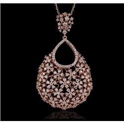 14KT Rose Gold 2.36ctw Diamond Pendant With Chain