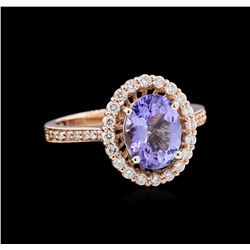 1.95ct Tanzanite and Diamond Ring - 14KT Rose Gold