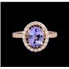 Image 2 : 1.95ct Tanzanite and Diamond Ring - 14KT Rose Gold