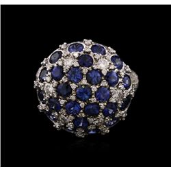 14KT White Gold 3.55ctw Sapphire and Diamond Ring