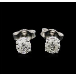 0.95ctw Diamond Stud Earrings - 14KT White Gold