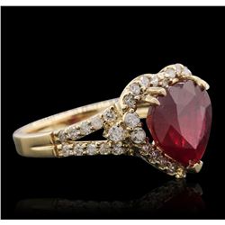 14KT Yellow Gold 5.41ct Ruby and Diamond Ring