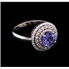 Image 2 : 1.46ct Tanzanite and Diamond Ring - 14KT White Gold