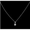 Image 1 : 14KT White Gold 0.25ct Diamond Pendant With Chain