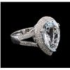 Image 2 : 7.16ct Aquamarine and Diamond Ring - 14KT White Gold