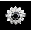 Image 1 : 14KT White Gold 6.97ctw Black Diamond Ring