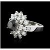 Image 2 : 14KT White Gold 6.97ctw Black Diamond Ring
