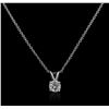 Image 2 : 14KT White Gold 0.50ct Diamond Pendant With Chain