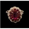 Image 1 : 3.43ctw Ruby and Diamond Ring - 14KT Rose Gold