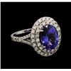 Image 2 : 4.53ct Tanzanite and Diamond Ring - 14KT White Gold