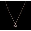 Image 1 : 14KT Rose Gold 0.30ctw Diamond Pendant With Chain