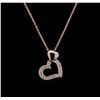 Image 2 : 14KT Rose Gold 0.30ctw Diamond Pendant With Chain