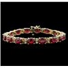 Image 1 : 28.70ctw Ruby and Diamond Bracelet - 14KT Yellow Gold