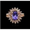 Image 1 : 14KT Rose Gold 2.24ct Tanzanite and Diamond Ring