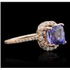 Image 2 : 14KT Rose Gold 2.16ct Tanzanite and Diamond Ring