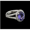 Image 2 : 3.00ct Tanzanite and Diamond Ring - 14KT White Gold