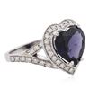 Image 1 : 14KT White Gold 4.22ct Blue Spinel and Diamond Ring