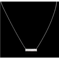 High Polish Name Tag Necklace - 14KT White Gold