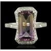 Image 2 : 14KT White Gold 4.89ct Ametrine Quartz and Diamond Ring