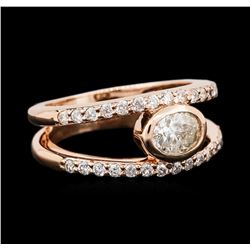 14KT Rose Gold 0.96ctw Diamond Ring