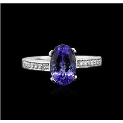 2.71ct Tanzanite and Diamond Ring - 14KT White Gold