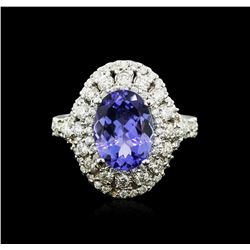 14KT White Gold 3.47ct Tanzanite and Diamond Ring