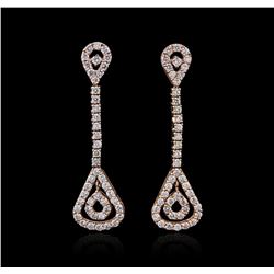 14KT Rose Gold 2.57ctw Diamond Earrings