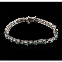 14KT White Gold 4.00ctw Chrysoberyl and Diamond Bracelet