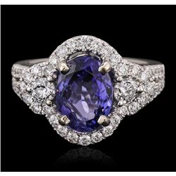 18KT White Gold 2.60ct Tanzanite and Diamond Ring