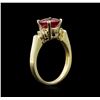 Image 3 : 2.08ct Ruby and Diamond Ring - 14KT Yellow Gold