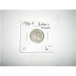 1918-P *KEY DATE* BUFFALO NICKEL RED BOOK VALUE $6.00+ *NICE EARLY GOOD GRADE*!! NICKEL CAME OUT OF
