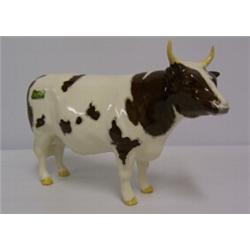 BESWICK AYRSHIRE BULL CH, 'Whitehill Mandate', brown, white and shaded gloss with original sticker..