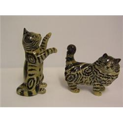 BESWICK PERSIAN CAT, on hind legs, grey and black, stripes and swirls (may be Swiss Roll pattern)...