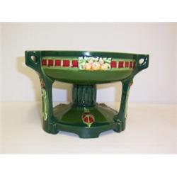 UNUSUAL ARTS AND CRAFTS COMPORT, decorated with flowers and designs of the era 40 - 60...