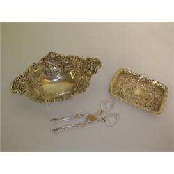 VICTORIAN FILIGREE BON-BON DISH, on ball feet. Chester 1895 30 - 50...