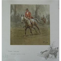 FRAMED AND MOUNTED 'SNAFFLES PRINT' Merry England with original embossed snaffle bit 400 - 600...