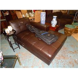 NEW CHAISE SOFA END - LEATHER -   FLOOR MODEL - NO WARRANTY NO GUARANTEE
