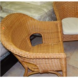 WICKER BUCKET CHAIR - WHOLES ON SIDE