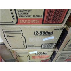 BOX OF CANNING JARS - 12-500ML