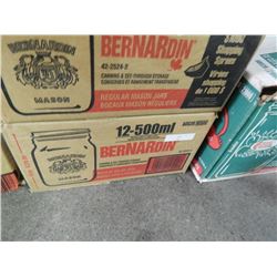 BOX OF CANNING JARS - 12-500ML