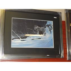FRAMED LIMITED EDITION PRINT - EMERALD CREEK WOLVES - ROD TRIBIGER - GALLERY ESTIMATE - $625