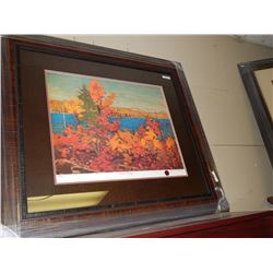 FRAMED LIMITED EDITION PRINT - GROUP OF SEVEN - AUTUMN FOLIAGE - TOM THOMSON -GALLERY ESTIMATE - $62