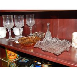 SHELF OF COLLECTIBLES - FIRE KING AND MORE