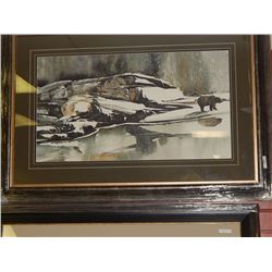 FRAMED LIMITED EDITION PRINT - WINTER REFLECTION - MORTEN SOLBERG - GALLERY ESTIMATE - $725