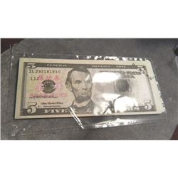 MOVIE PROP/BANK TELLER TRAINING NOTES -$5 DENOMINATIONS - 25 PER LOT