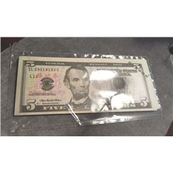 MOVIE PROP/BANK TELLER TRAINING NOTES -$5 DENOMINATIONS - 25 PER LOT
